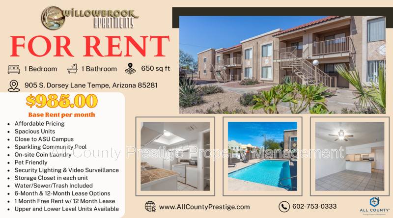 Apartment for rent at 905 S Dorsey Lane, Tempe, AZ 85281