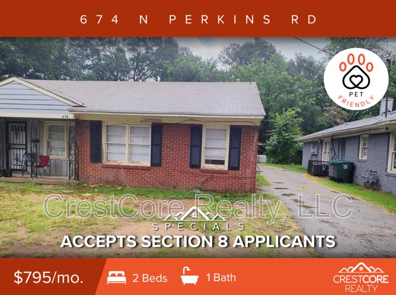 House for rent at 674 N Perkins Rd, Memphis, TN 38122