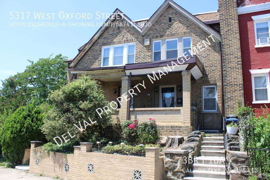 Townhouse for rent at 5317 W Oxford St, Philadelphia, PA 19131