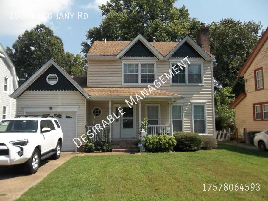 House for rent at 158 Alleghany Rd, Hampton, VA 23661