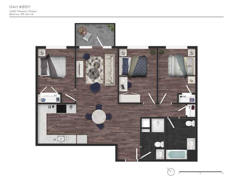 Apartment for rent at 1075 Tremont St, Roxbury Crossing, MA 02120