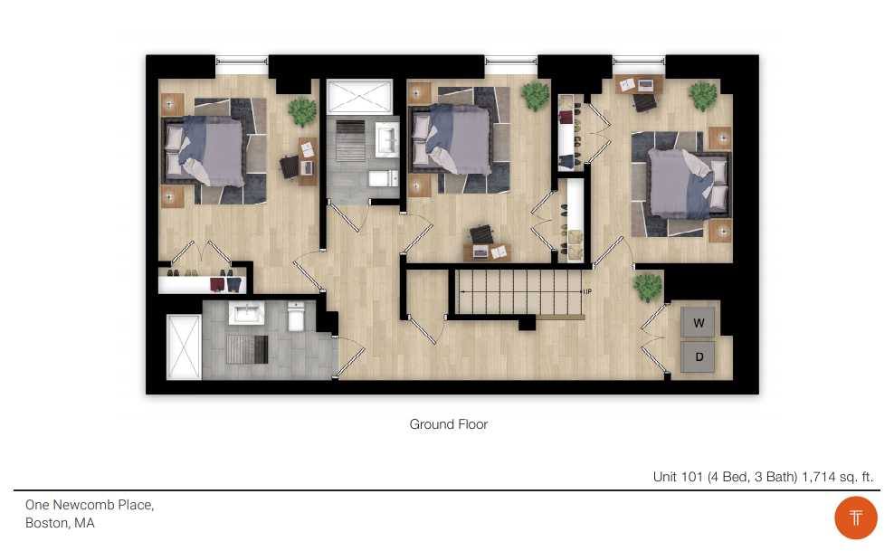 Apartment for rent at 6 Newcomb St, Boston, MA 02118