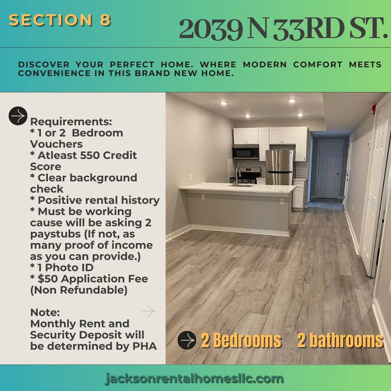 Apartment for rent at 2039 N 33rd St #1, Philadelphia, PA 19121