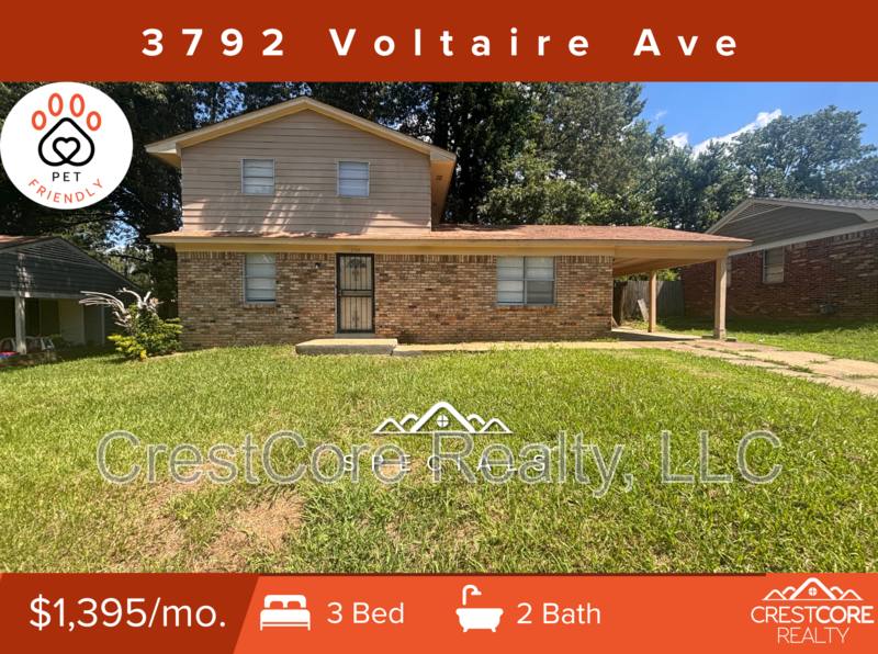 House for rent at 3792 Voltaire Ave, Memphis, TN 38128