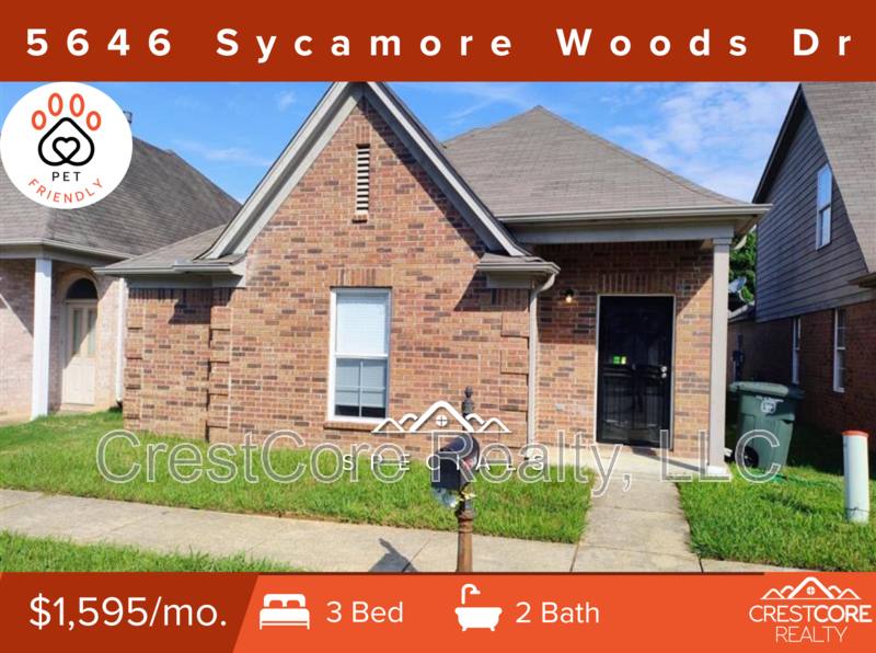 House for rent at 5646 Sycamore Woods Dr, Memphis, TN 38134