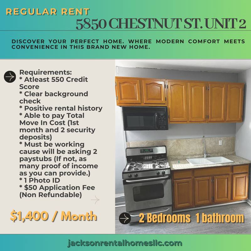 Apartment for rent at 5850 Chestnut St #1, Philadelphia, PA 19139