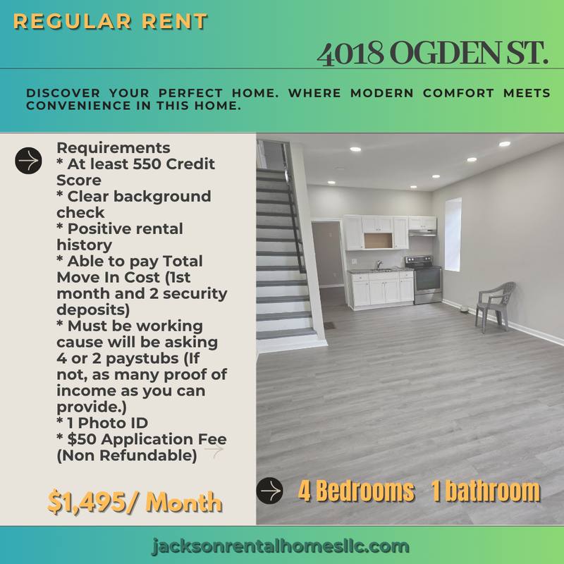 House for rent at 4018 Ogden St, Philadelphia, PA 19104