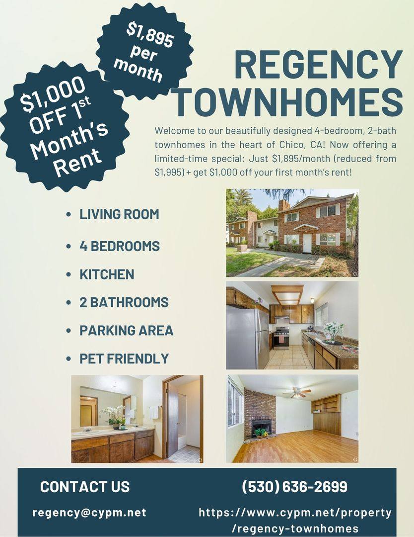 Townhouse for rent at 701 W 4th Ave, Chico, CA 95926