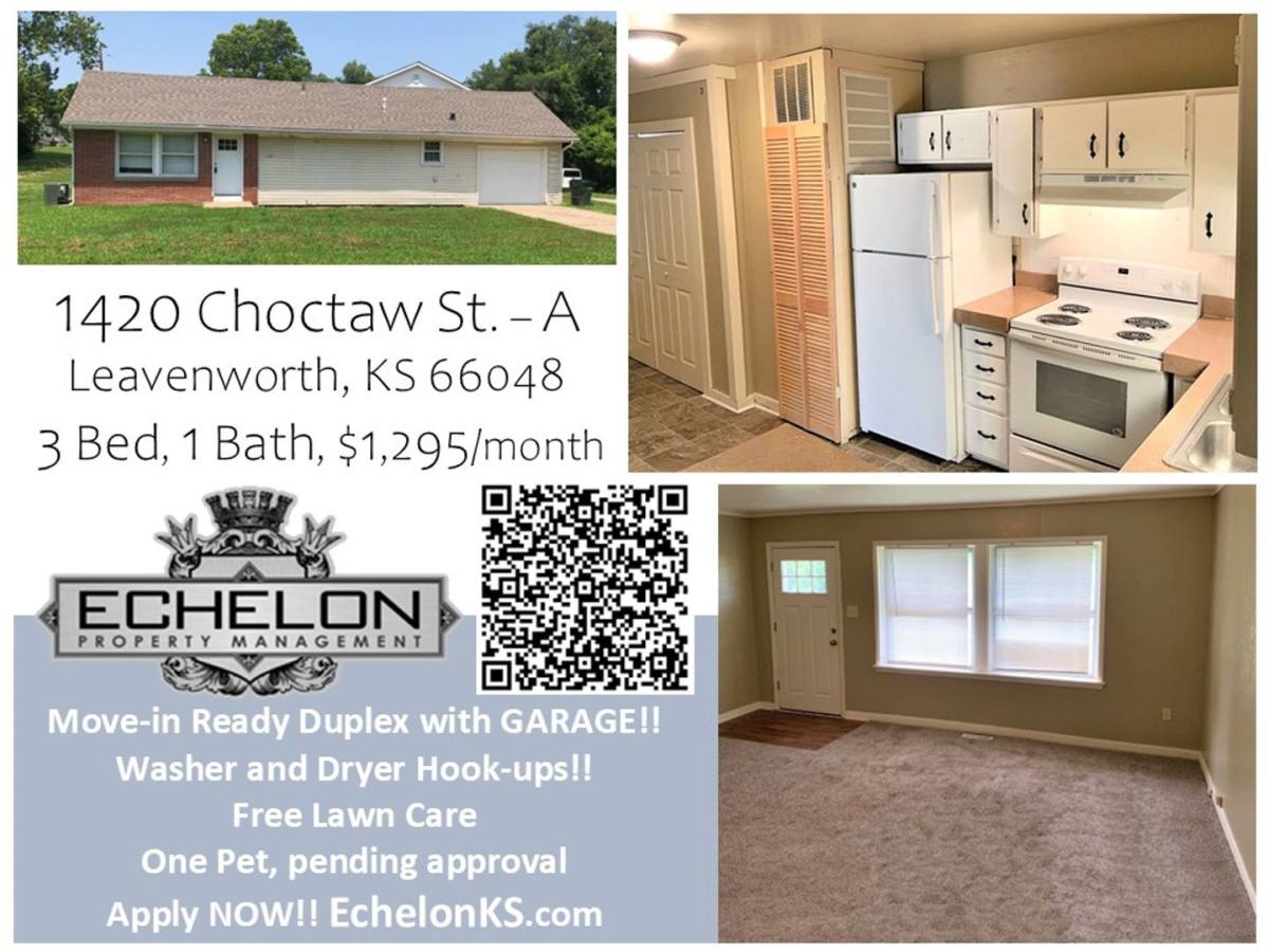 Apartment for rent at 1420 Choctaw St, Leavenworth, KS 66048