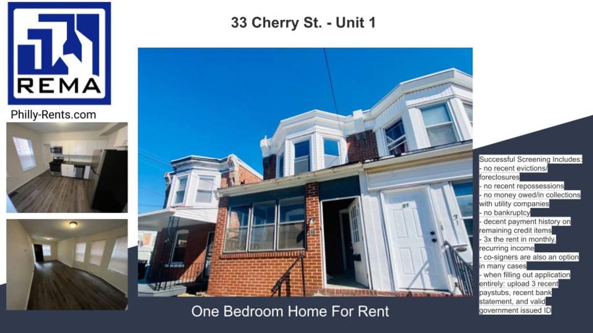 Apartment for rent at 33 Cherry St, Darby, PA 19023