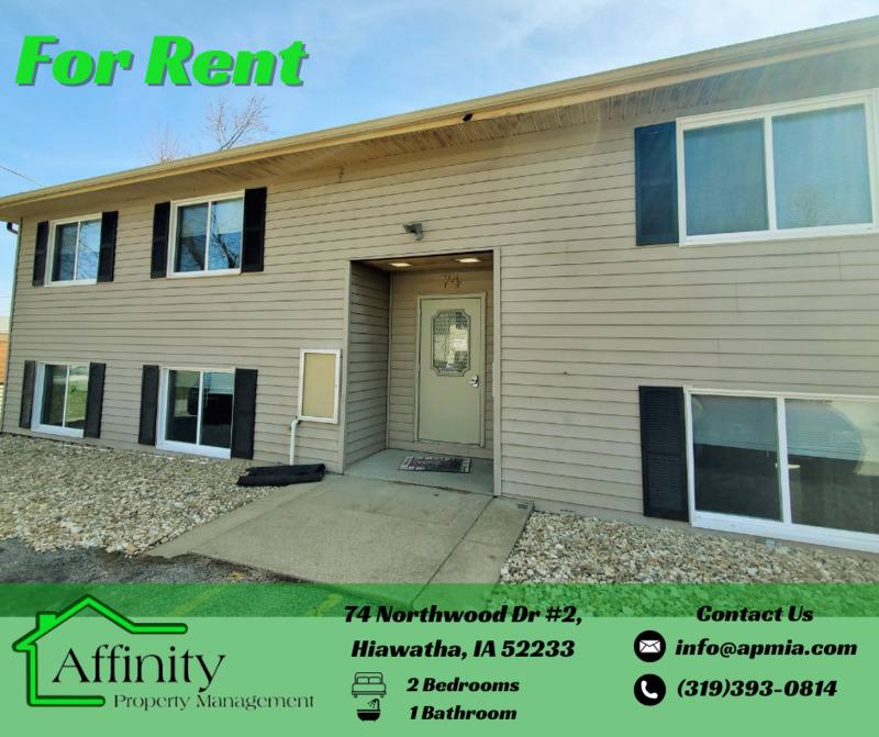 Apartment for rent at 74 Northwood Dr #2, Hiawatha, IA 52233