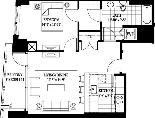 Apartment for rent at 4 Emerson Place, Boston, MA 02114