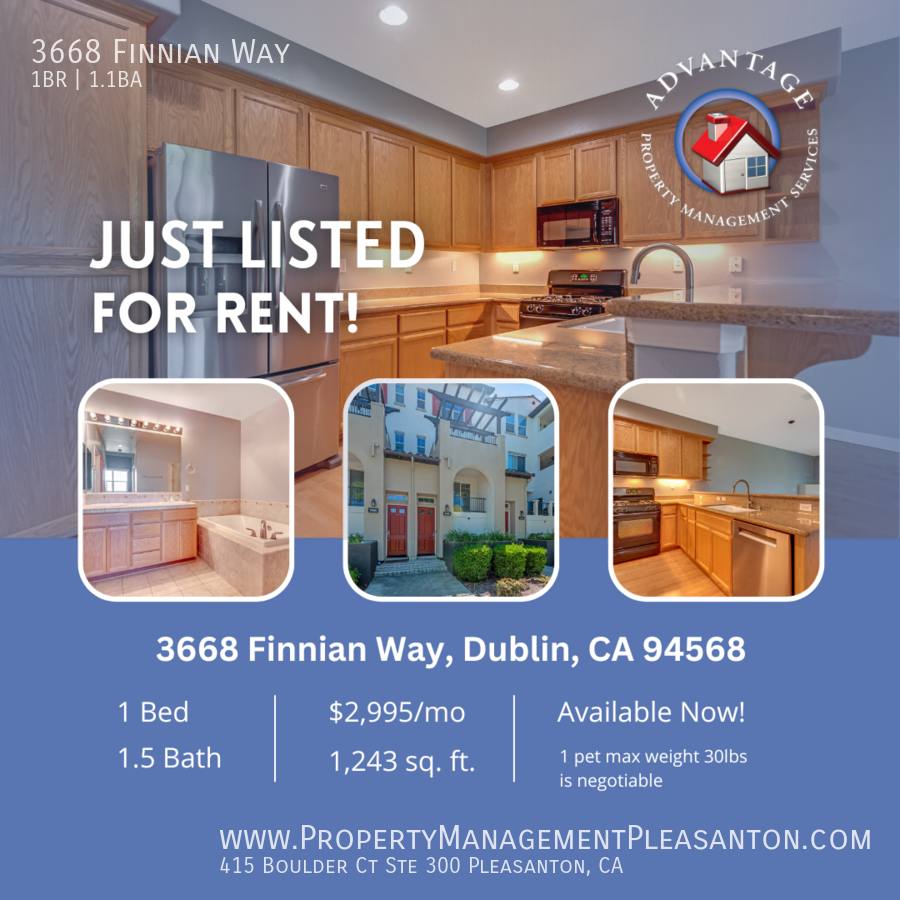 Apartment for rent at 3668 Finnian Way, Dublin, CA 94568