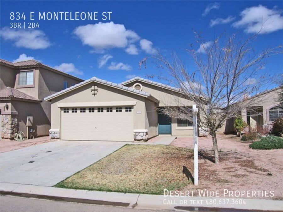 House for rent at 834 E Monteleone St, San Tan Valley, AZ 85140