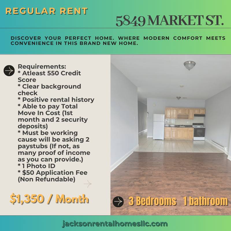 Apartment for rent at 5849 Market St #1, Philadelphia, PA 19139