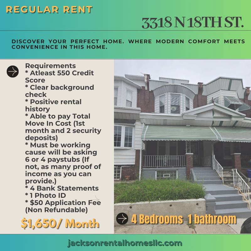 House for rent at 3318 N 18th St, Philadelphia, PA 19140