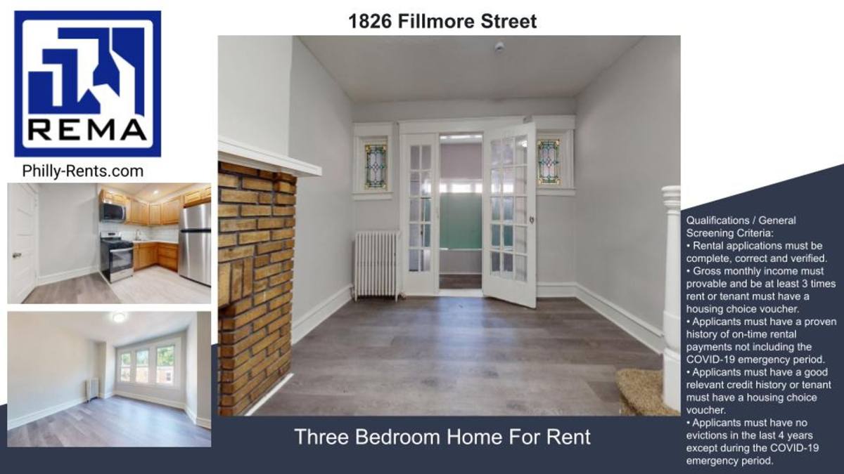House for rent at 1826 Fillmore St, Philadelphia, PA 19124