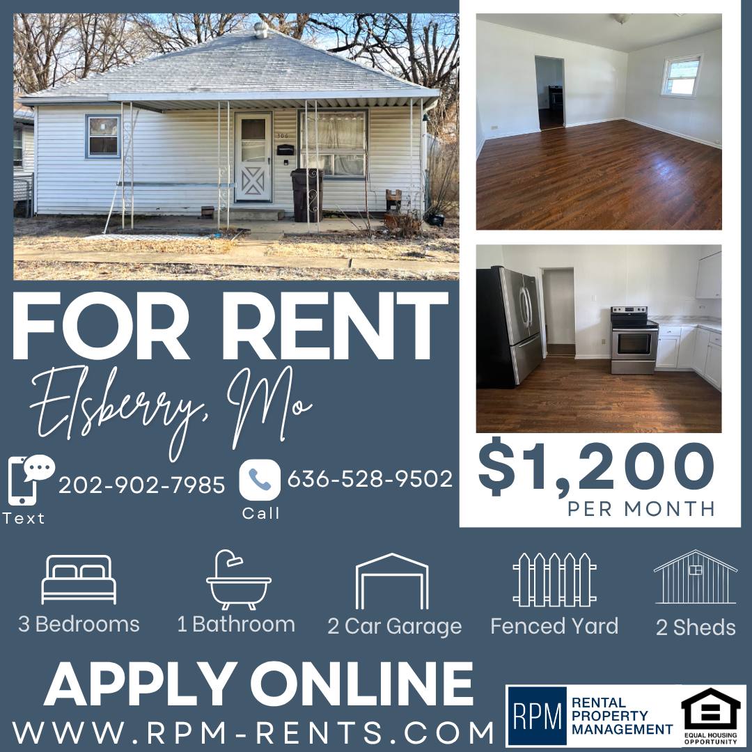 House for rent at 306 N 3rd St, Elsberry, MO 63343