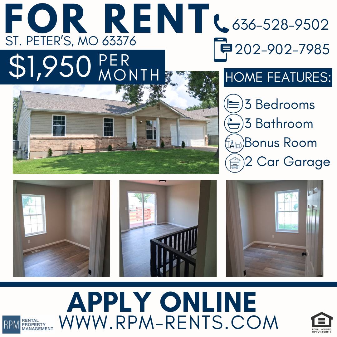 House for rent at 80 Harvest Brown Court, Saint Peters, MO 63376
