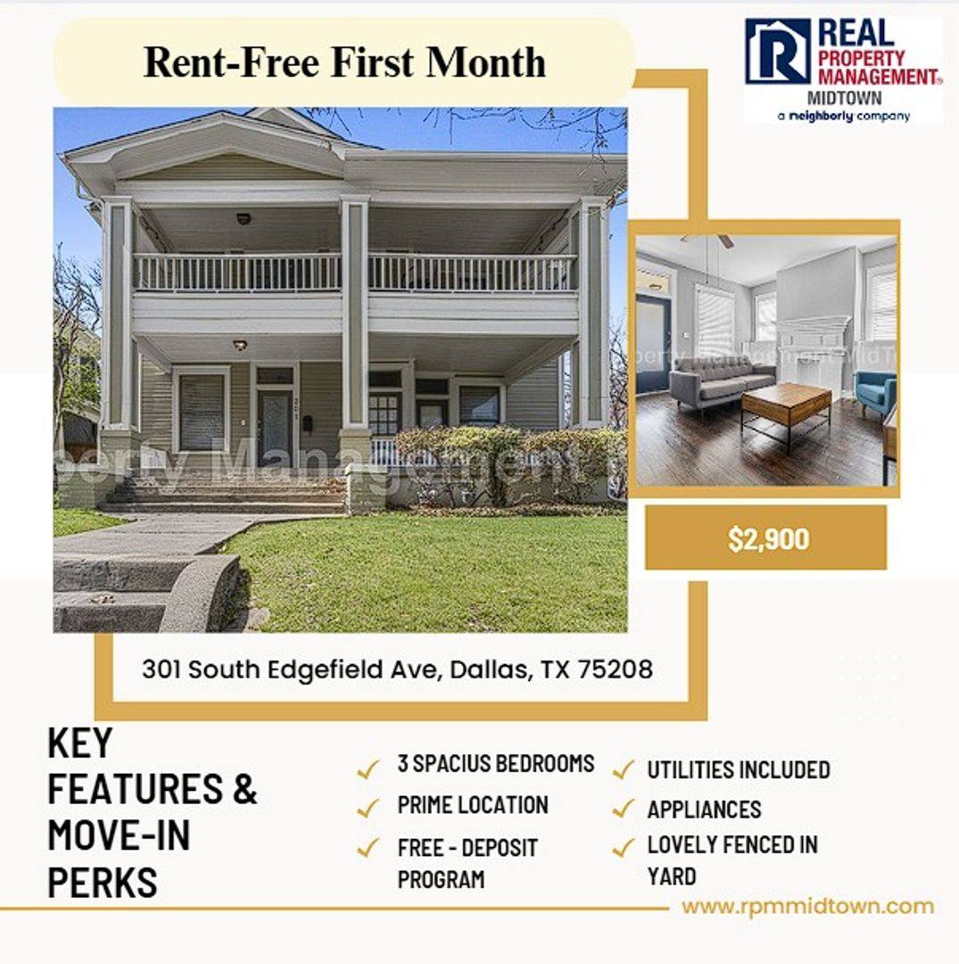 House for rent at 301 S Edgefield Ave, Dallas, TX 75208