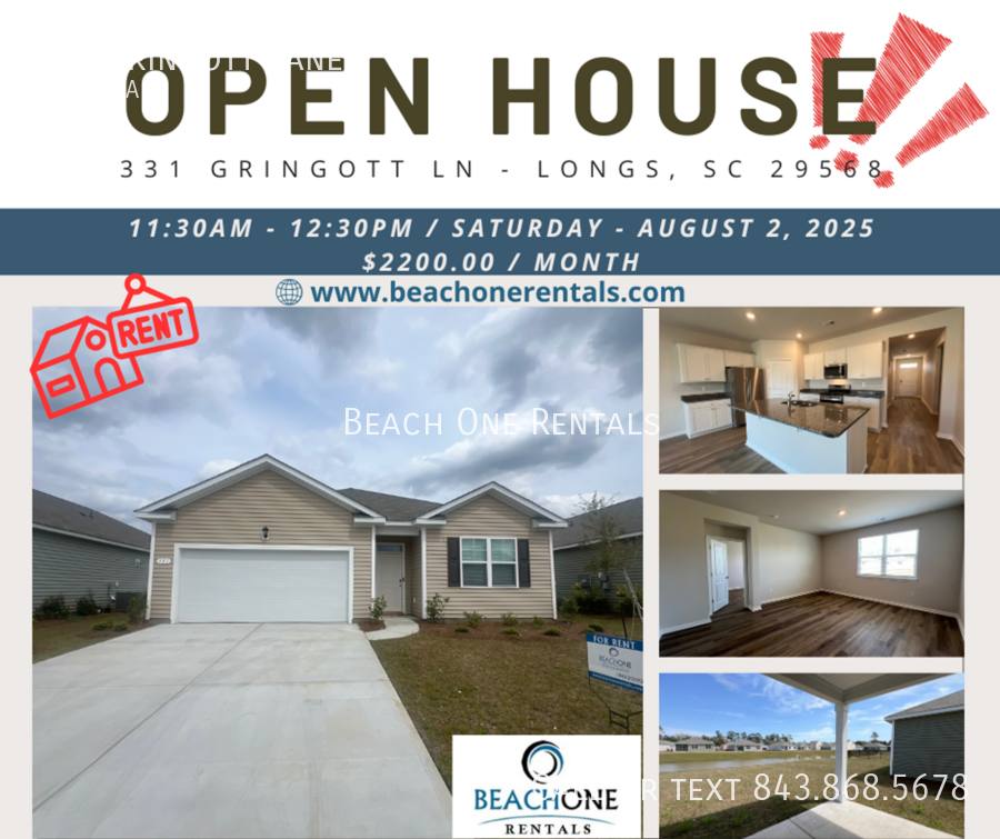House for rent at 331 Gringott Lane, Longs, SC 29568