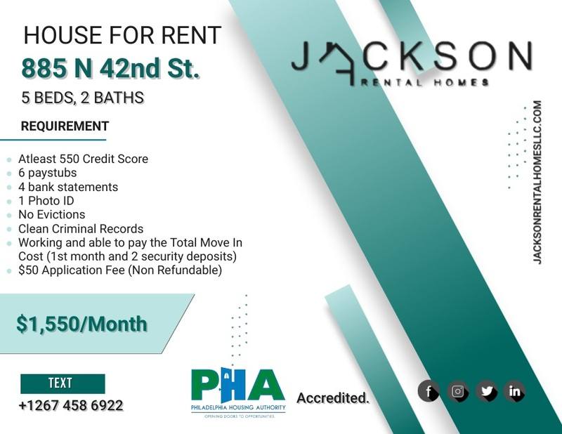 House for rent at 885 N 42nd St, Philadelphia, PA 19104