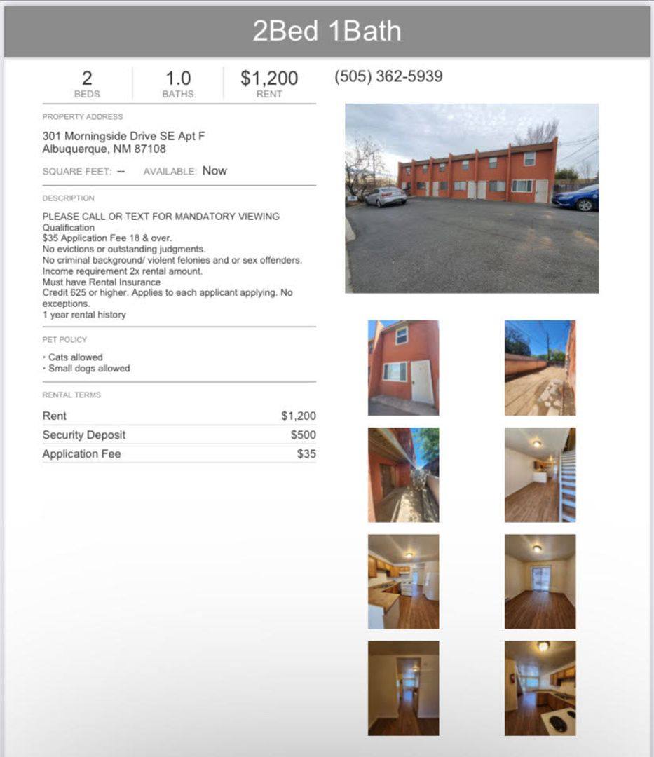 Apartment for rent at 301 Morningside Dr SE A-F, Albuquerque, NM 87108