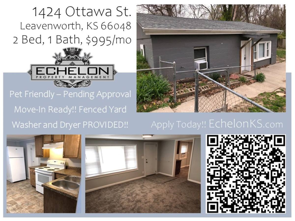 House for rent at 1424 Ottawa St, Leavenworth, KS 66048