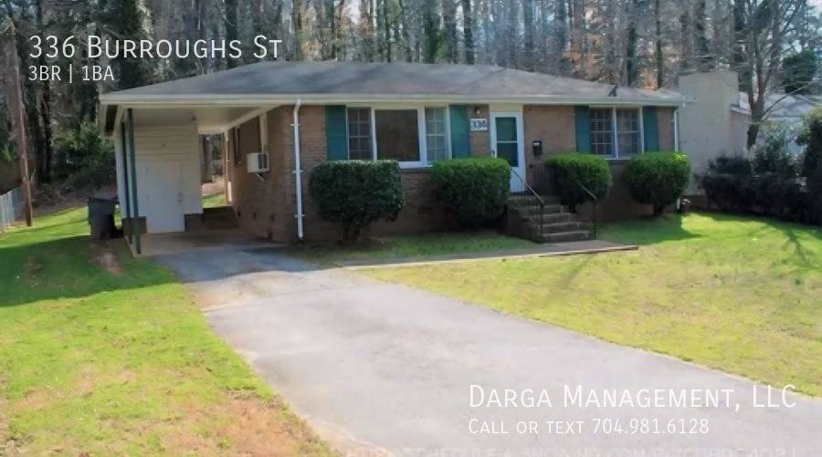 House for rent at 336 Burroughs St, Charlotte, NC 28213