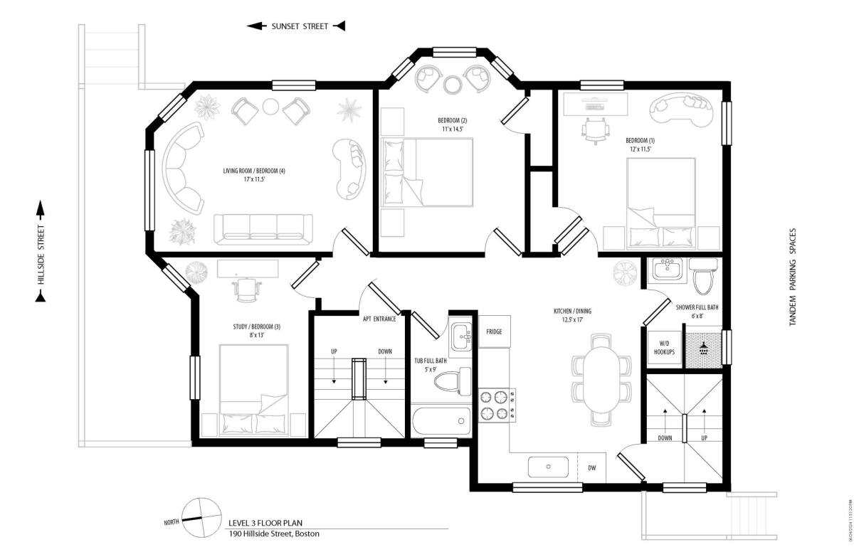 Apartment for rent at 190 Hillside St #3, Roxbury Crossing, MA 02120