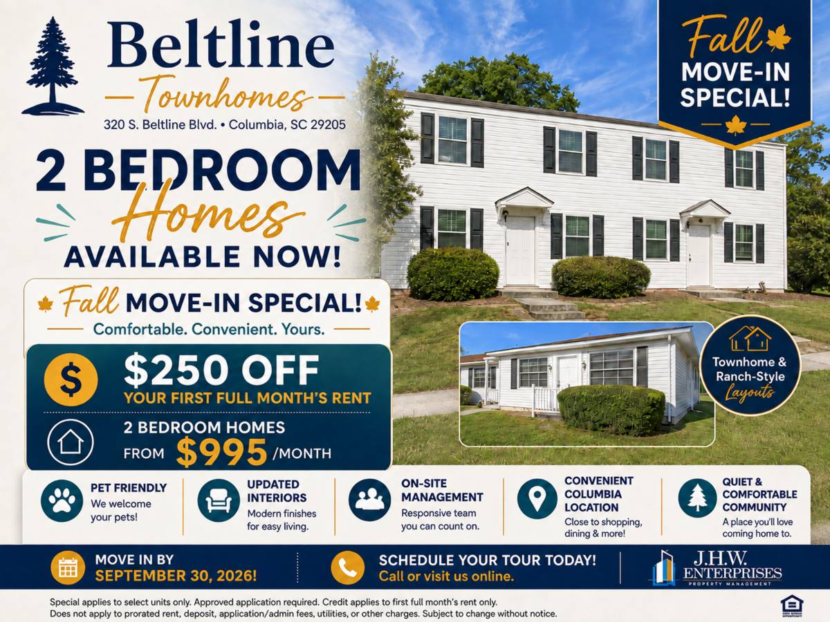 Townhouse for rent at 320 S Beltline Blvd, Columbia, SC 29205