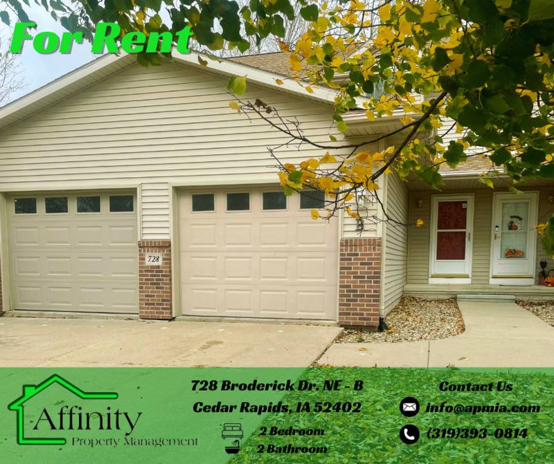 Townhouse for rent at 728 Broderick Dr NE #B, Cedar Rapids, IA 52402