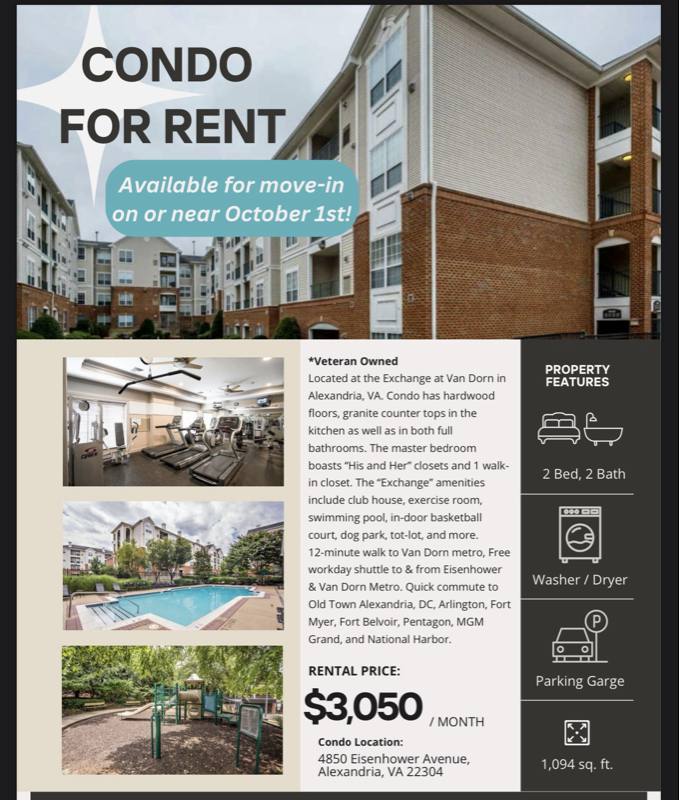 Condo for rent at 4850 Eisenhower Ave #325, Alexandria, VA 22304
