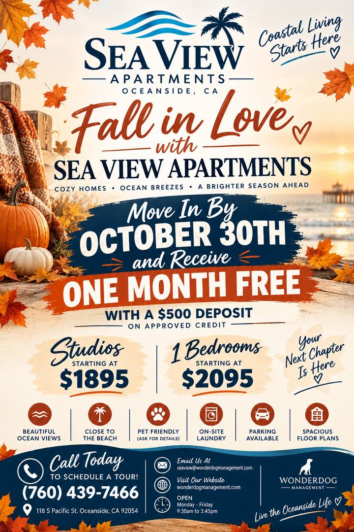 Apartment for rent at Sea View Apts, 118 S Pacific St, Oceanside, CA 92054