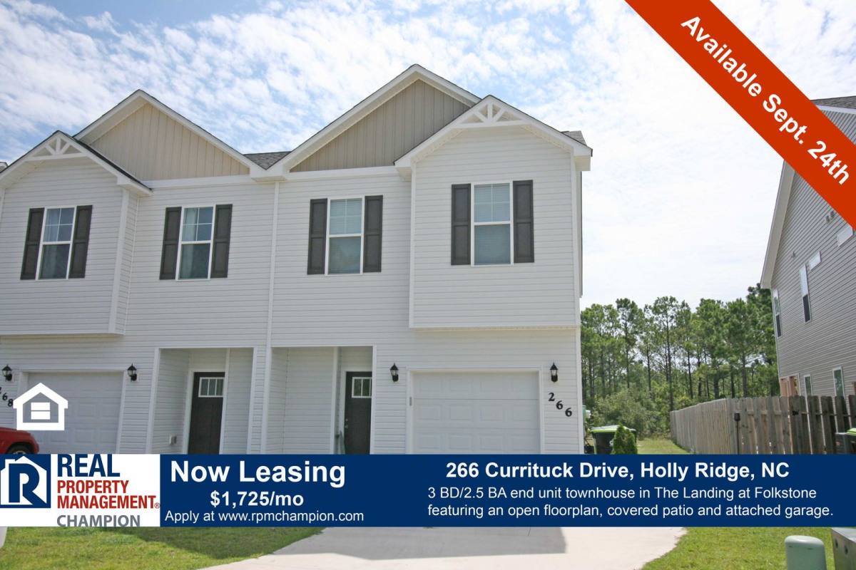 Townhouse for rent at 266 Currituck Dr, Holly Ridge, NC 28445