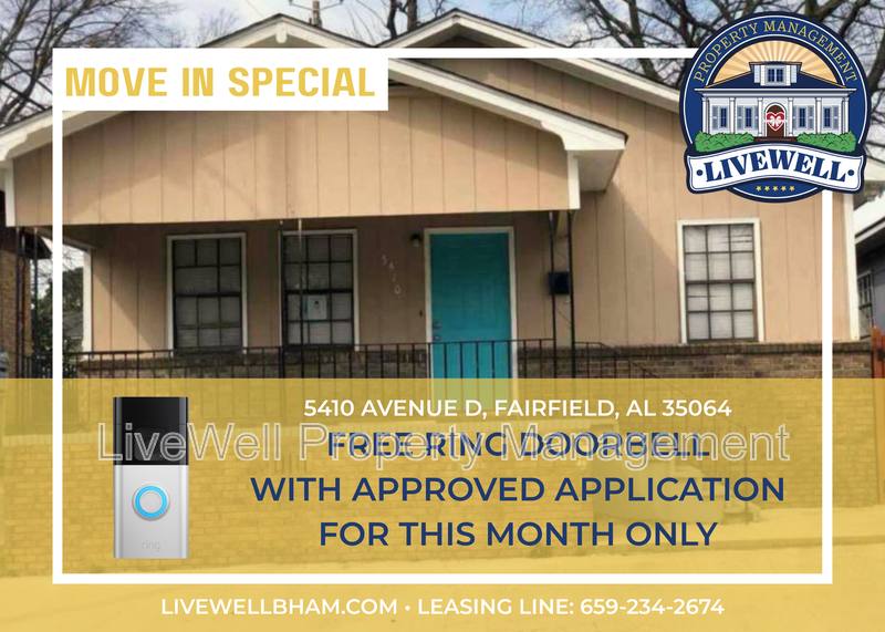 House for rent at 5410 Ave D, Fairfield, AL 35064