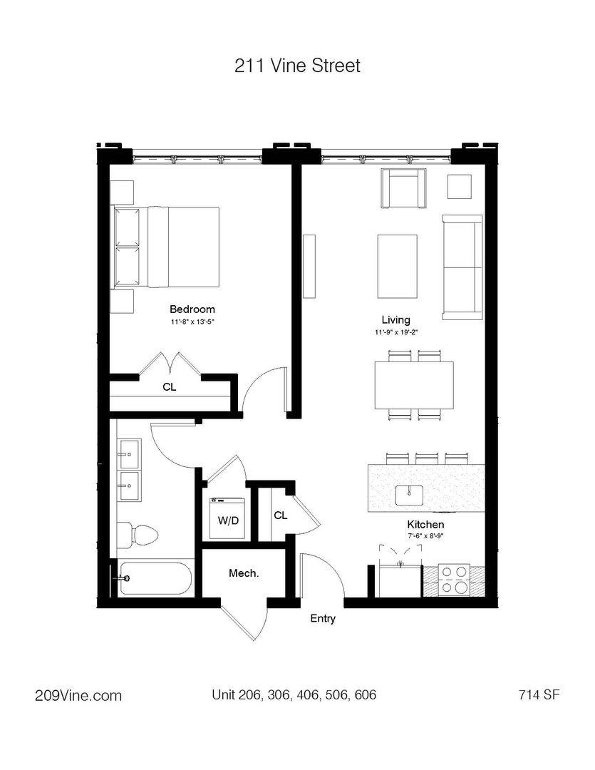 Apartment for rent at 211 Vine St, Philadelphia, PA 19106