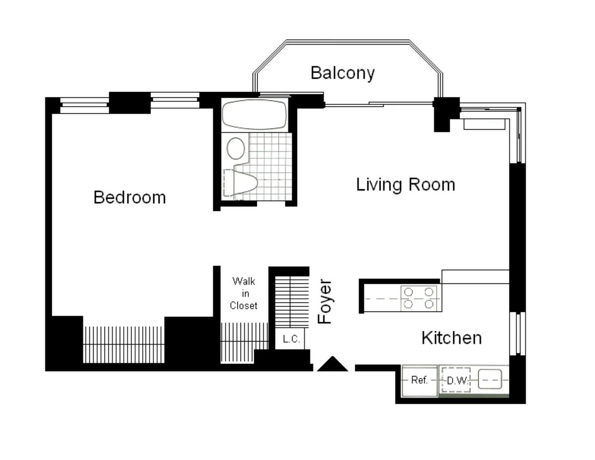 Apartment for rent at 235 W 48th St #15CC, New York, NY 10036