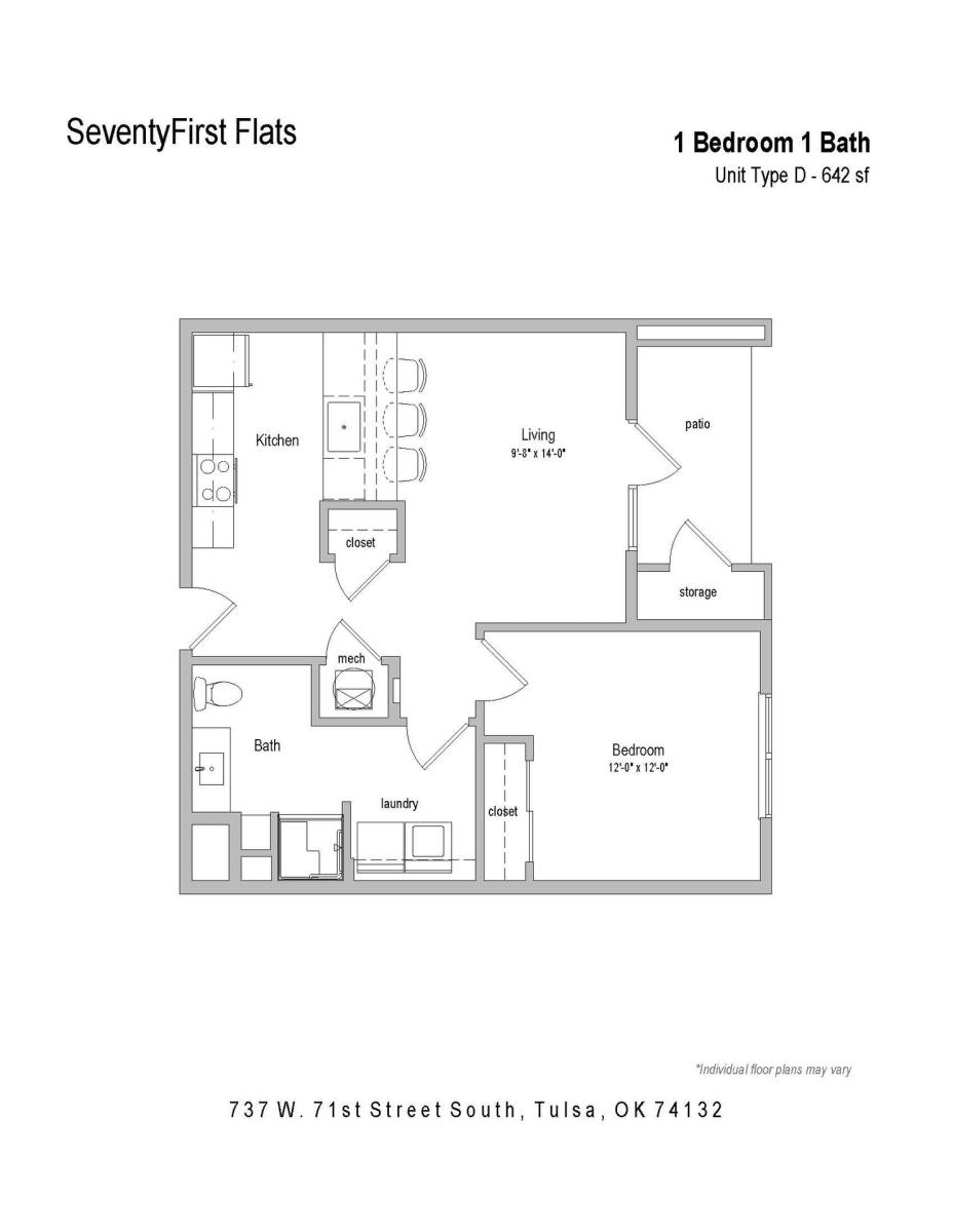 Apartment for rent at 737 W 71st St, Tulsa, OK 74132