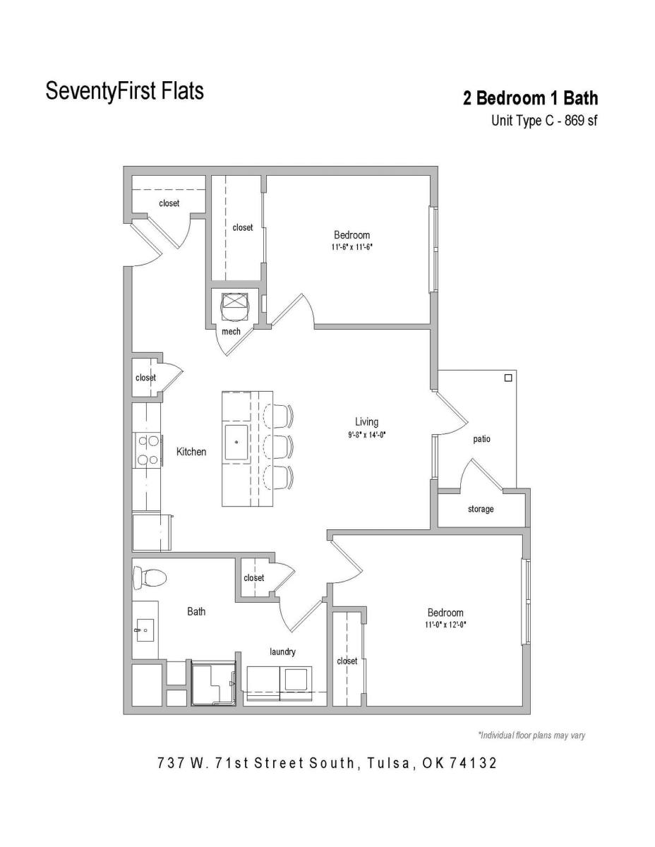 Apartment for rent at 737 W 71st St, Tulsa, OK 74132