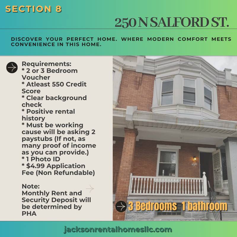House for rent at 250 N Salford St, Philadelphia, PA 19139