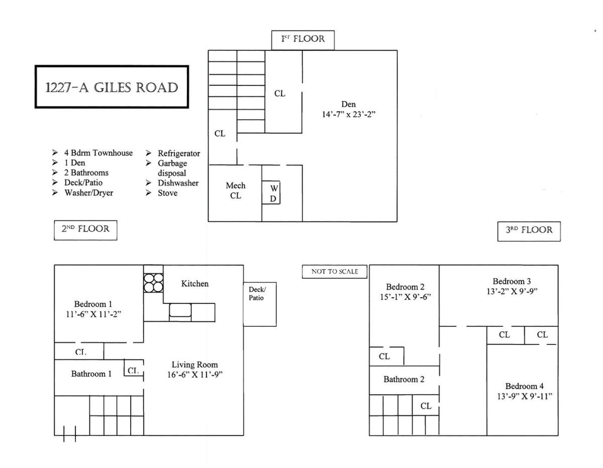 Apartment for rent at 1225-1227 Giles Rd, Blacksburg, VA 24060