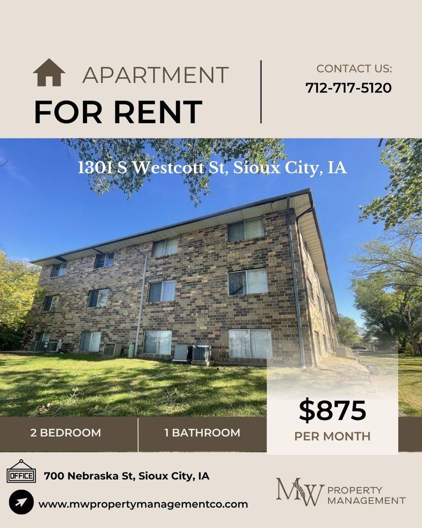 Apartment for rent at 1301 S Westcott St, Sioux City, IA 51106