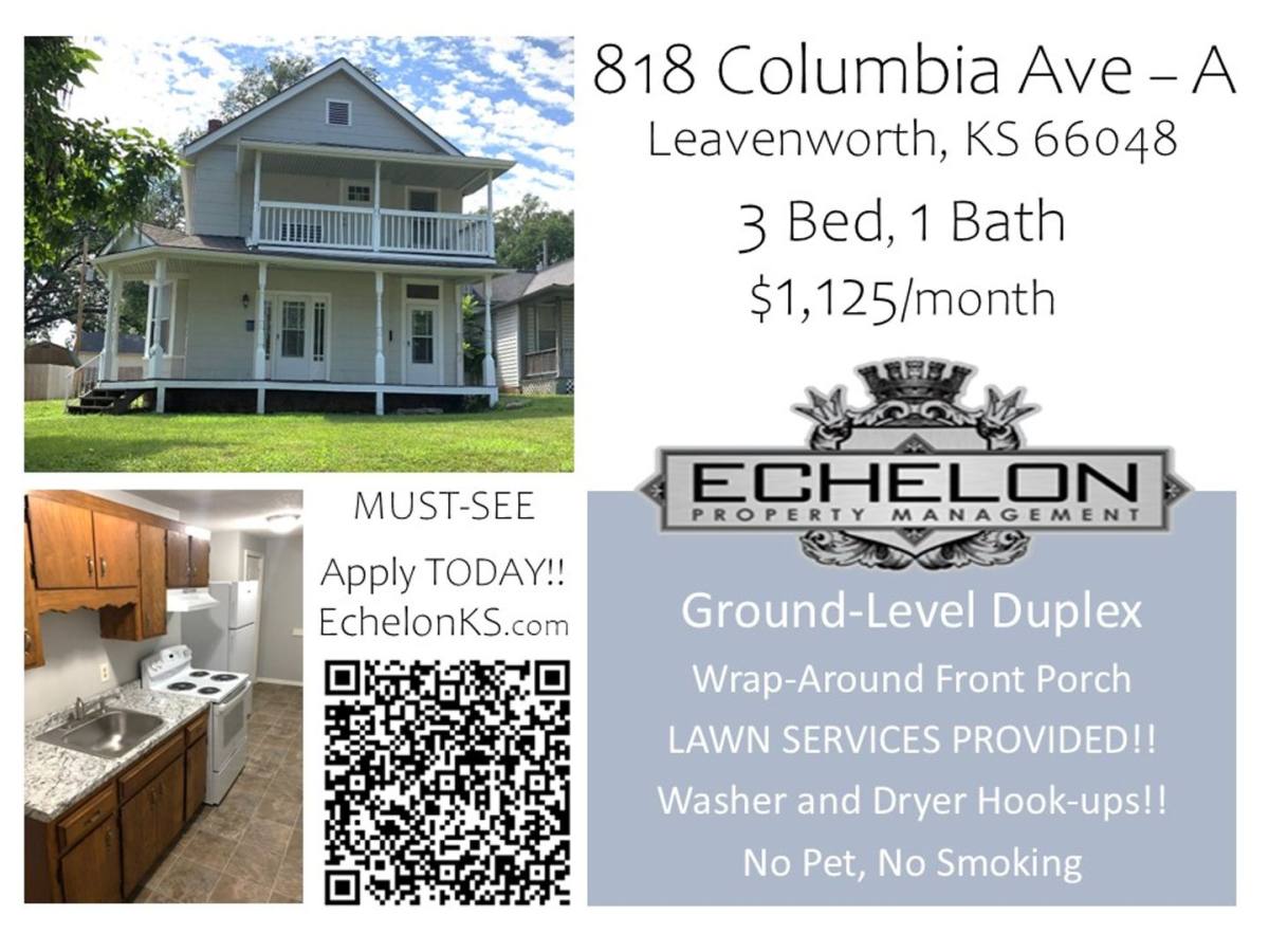 Apartment for rent at 818 Columbia Ave, Leavenworth, KS 66048