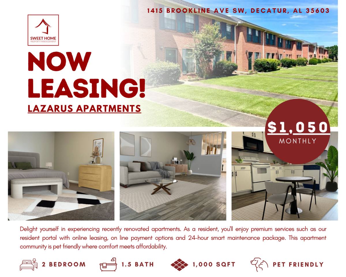 Townhouse for rent at 1417 Brookline Ave, Decatur, AL 35603