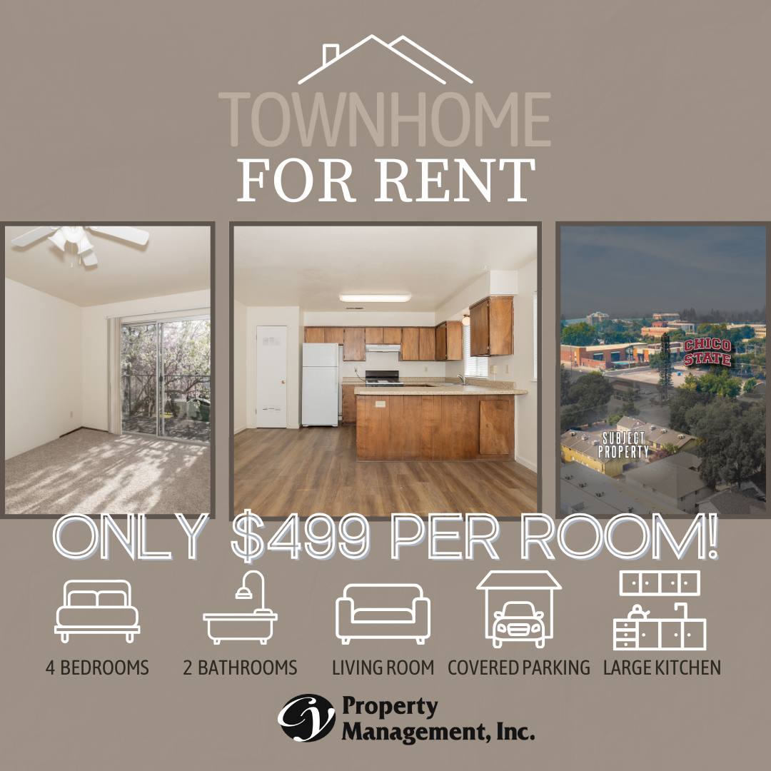 Townhouse for rent at 1011 W 3rd St, Chico, CA 95928
