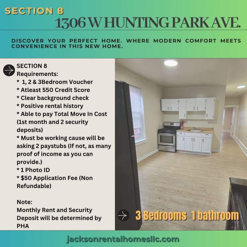 Apartment for rent at 1306 W Hunting Park Ave #1, Philadelphia, PA 19140