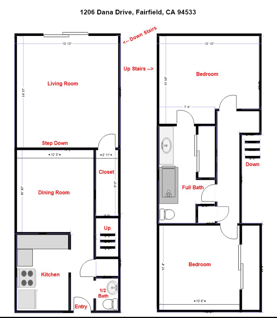 Townhouse for rent at 1206 Dana Dr, Fairfield, CA 94533