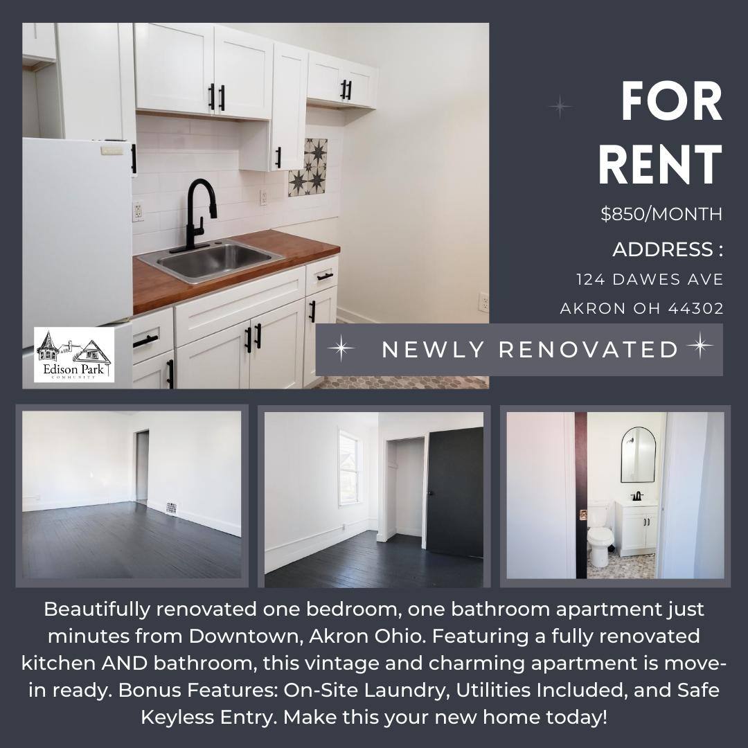 Apartment for rent at 124 Dawes Ave #1, Akron, OH 44302