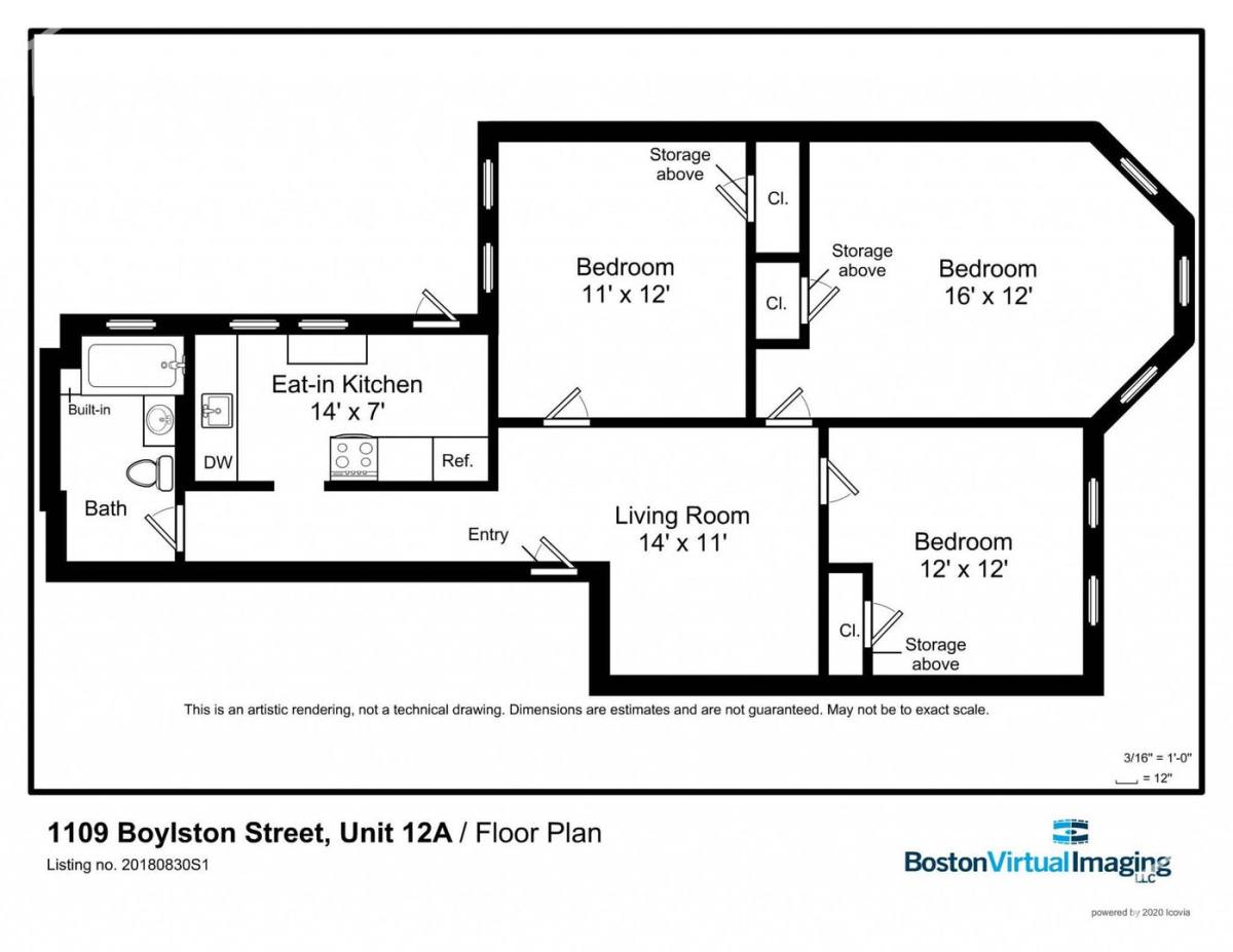 Apartment for rent at 1097 Boylston St #3, Boston, MA 02115